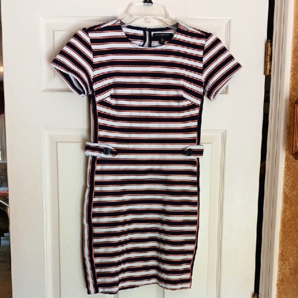 Banana Republic Navy and White Bodycon Mini Dress